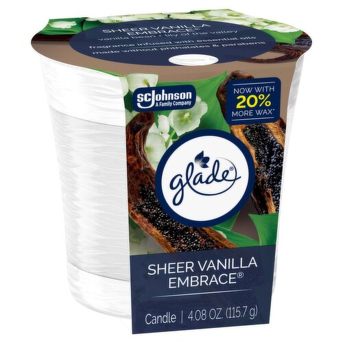 GLADE CANDLE  SHEER VANILLA-4.08oz (SKU #13591)