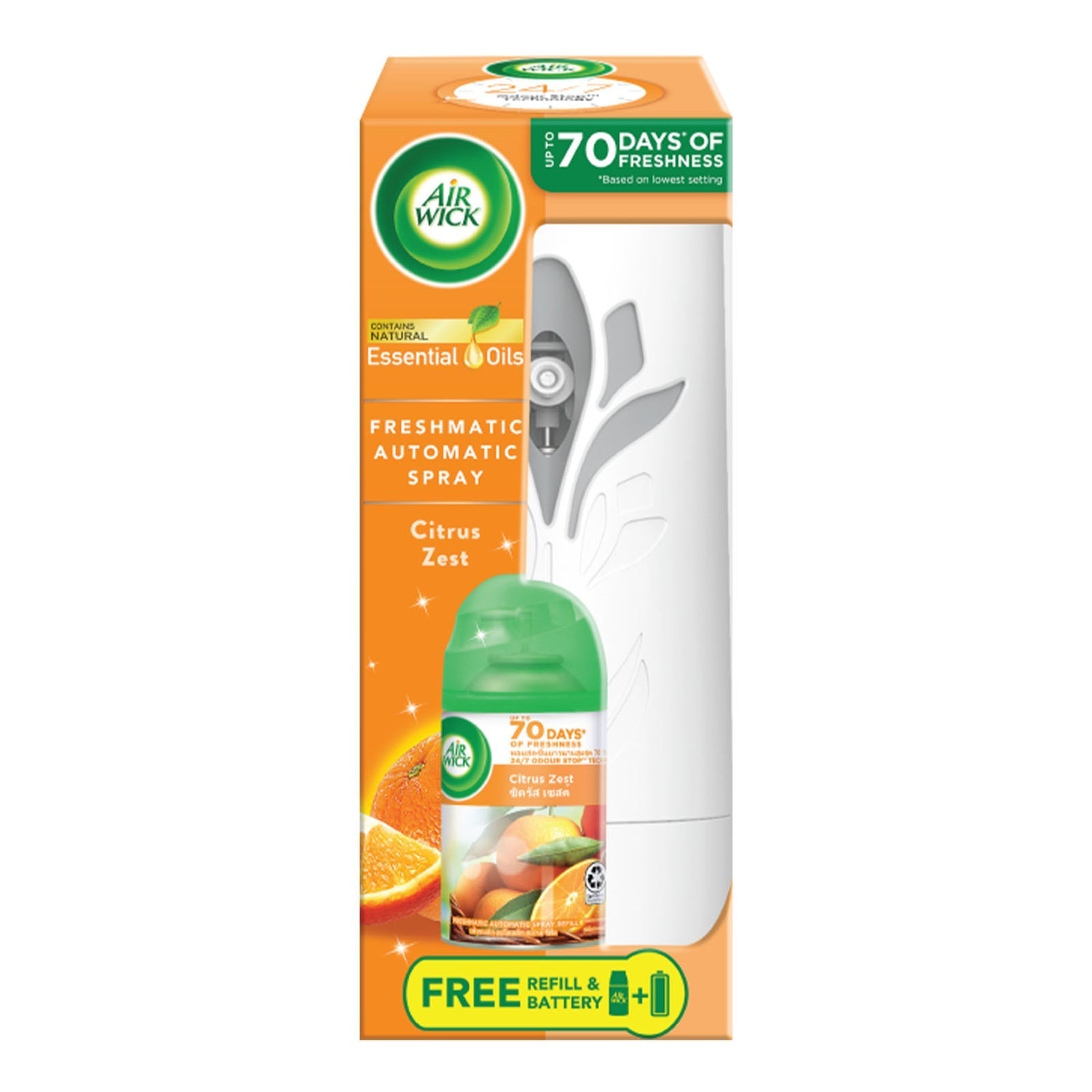 AIR WICK FM MACHINE W/REFILL 250ml-CITRUS (SKU #18521)