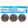 NUVALU 08369 SCOURERS 3PC STAINLESS STEEL (SKU 10128) - Fraterra Home powered by KB Logistics & Distribution LLC