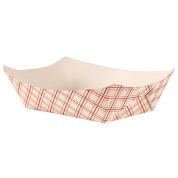 3LB FOOD TRAY RED PLAID (2/250) (SKU #70574)