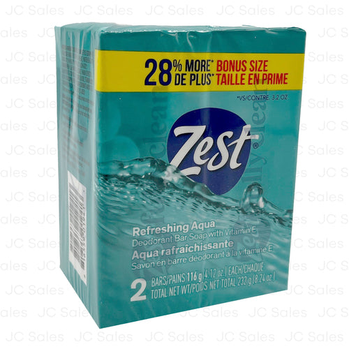 ZEST BAR SOAP-2PK/AQUA 4.12oz (SKU #10533)
