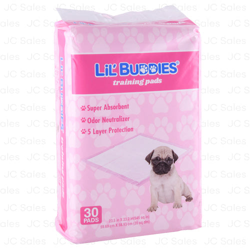 LIL'BUDDIES TRAINING PAD SCENTED 30ct PINK(SKU #60013)