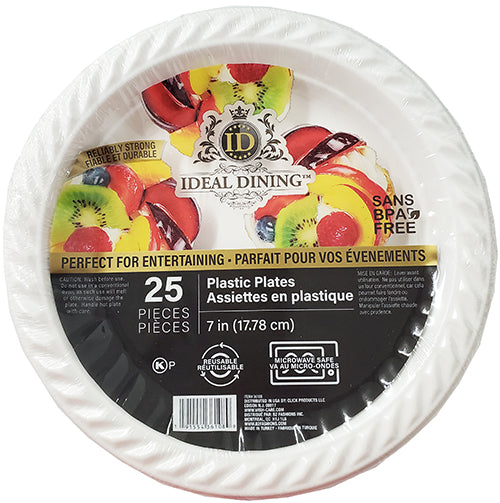 IDEAL DINING PLASTIC PLATE 7" 25CT#36108 (SKU #11798)