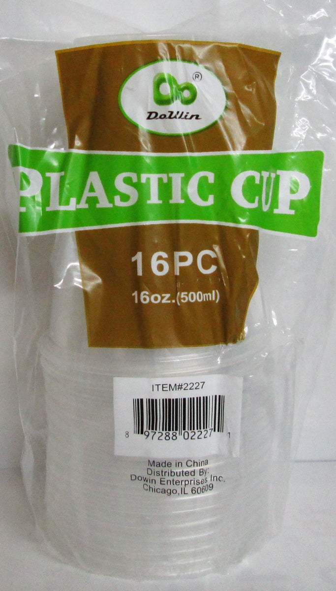 PLASTIC CUPS-16oz/CLEAR 16CT (SKU #12000)