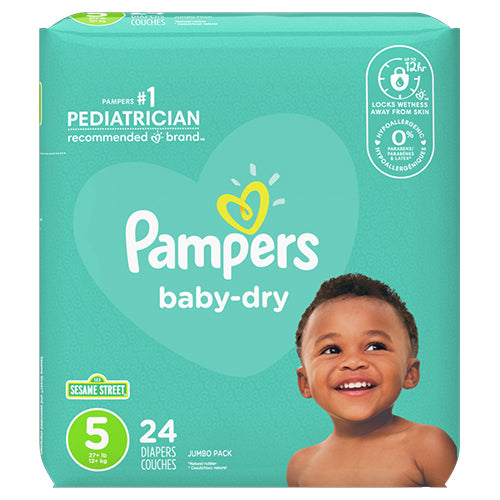 PAMPERS BABY DRY DIAPERS SIZE5 24CT (SKU #12012)