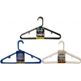 6CT PLASTIC HANGERS-3 ASST COLOR#143
