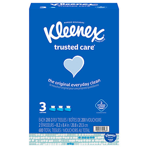 KLEENEX FACIAL TISSUE 200PLY- 8/3CT (SKU #13140)
