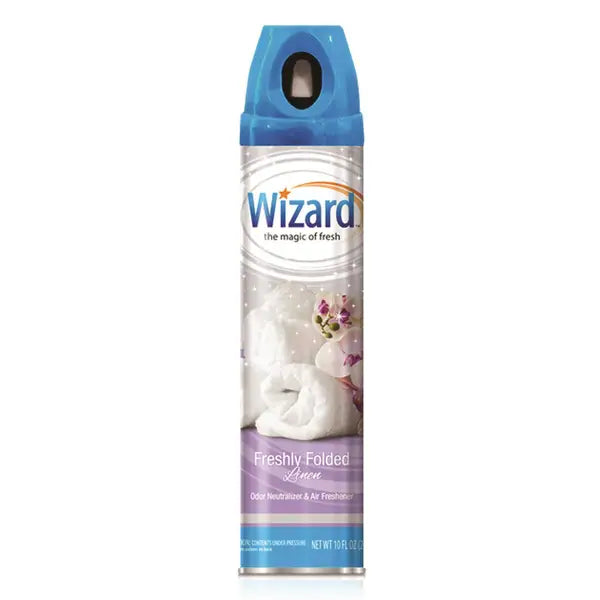 WIZARD 10oz AIR FRESHENER SPRAY-FOLDED LINEN. (SKU #80410)