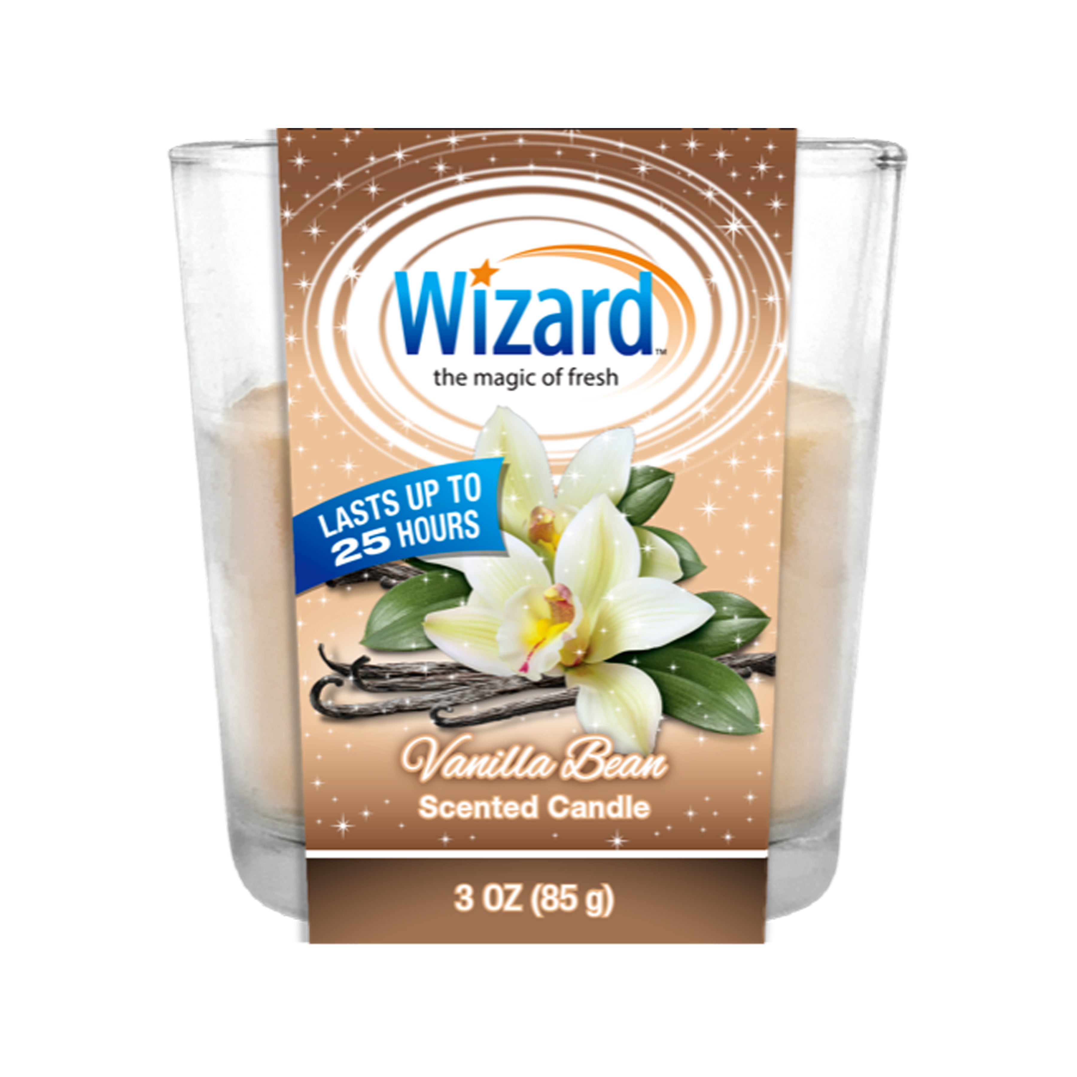 WIZARD SCENTED CANDLE 3oz/VANILLA BEAN. (SKU #80442)