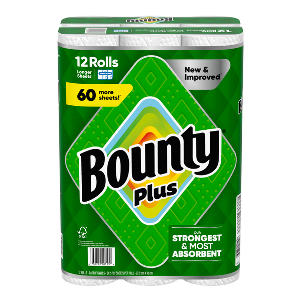 BOUNTY PLUS PAPER TOWEL- 91 SHEET (SKU 81006)