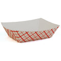 2LB FOOD TRAY RED PLAID (4/250) (SKU #70602)