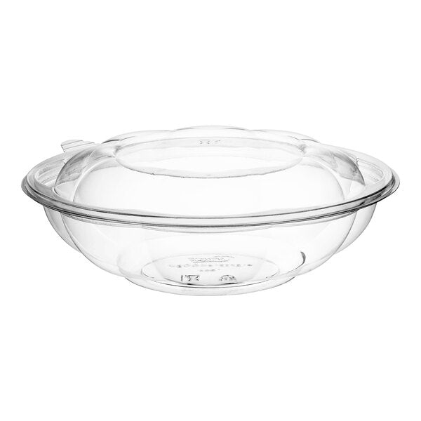 18OZ CLEAR SALAD ROSE BOWL W/ LID 150CT (SKU #60390)