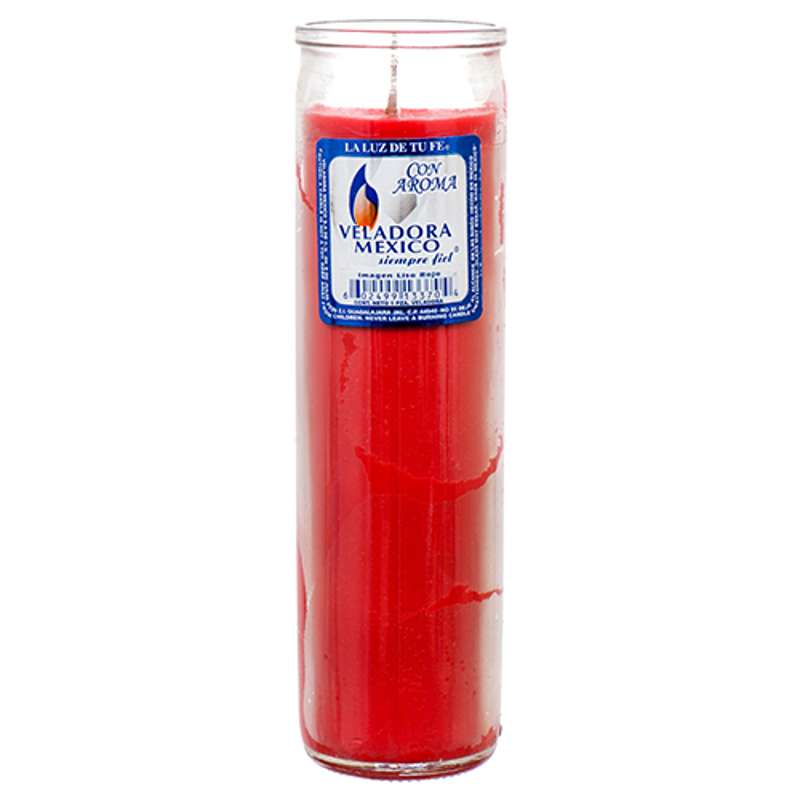 VELADORA MEX CANDLE PLAIN RED (SKU #10893)