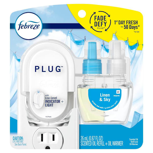 FEBREZE PLUG STARTER KIT LINEN & SKY REFILL 0.87oz (SKU #13862)