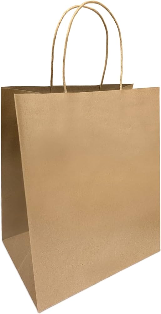 10X6.75X12 KRAFT PAPER HANDLE BAG (250CT) SMALL BISTRO (SKU #70036)