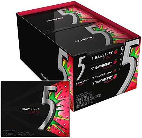 WRIGLEY FIVE GUM 15 STICK SOUR STRAWBERRY (SKU 78639) - Fraterra Home powered by KB Logistics & Distribution LLC