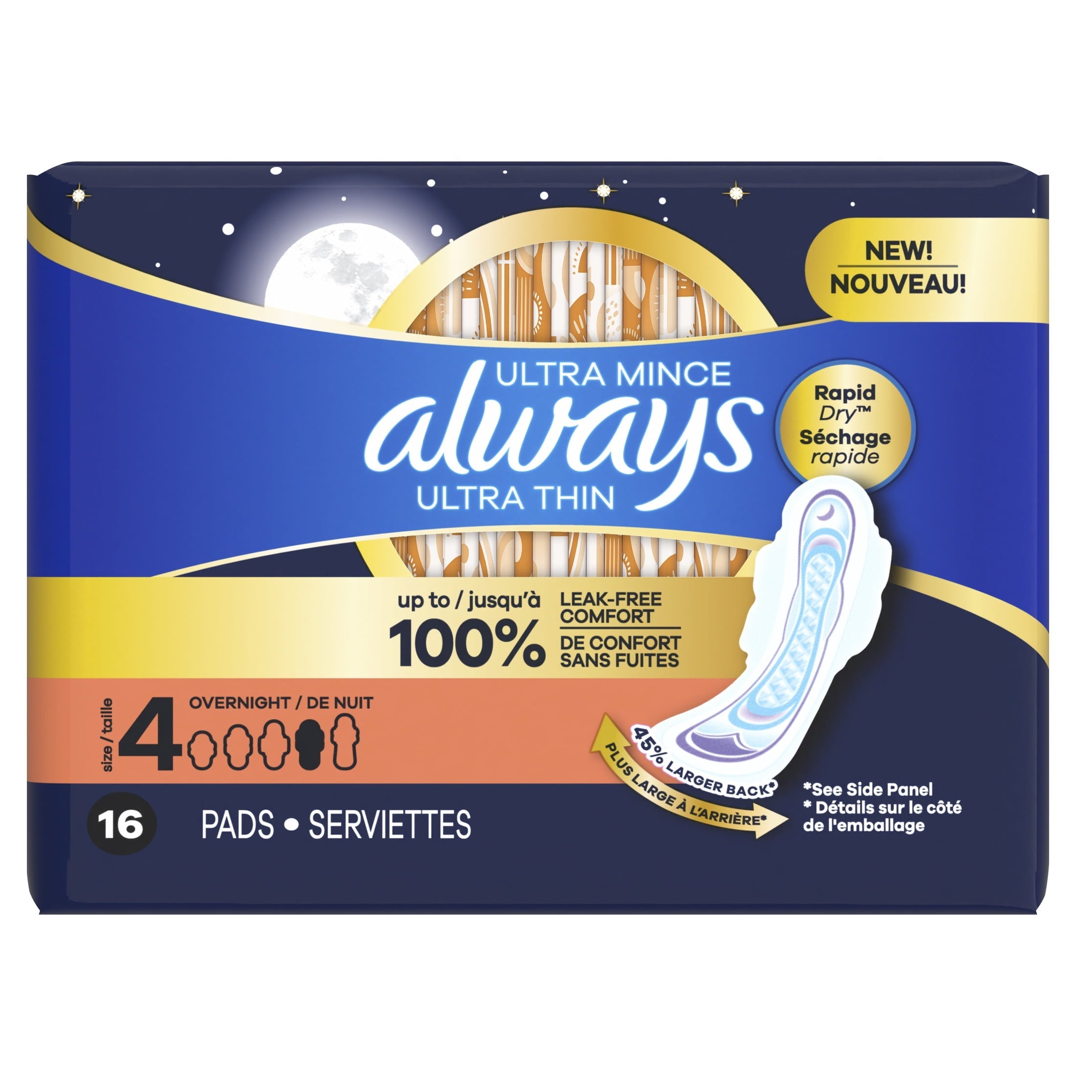ALWAYS PADS #12859 SIZE 4-ULTRA THIN 16CT (SKU #64011)