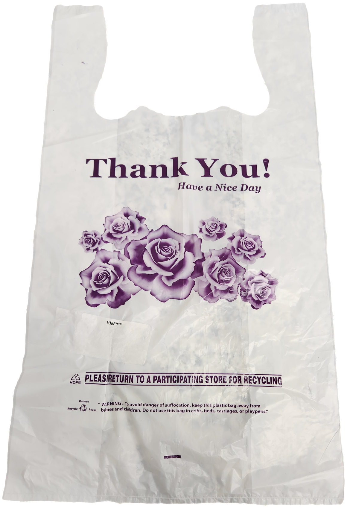 1/8 WHITE FLOWER SHOPPING BAG (SKU #60122)