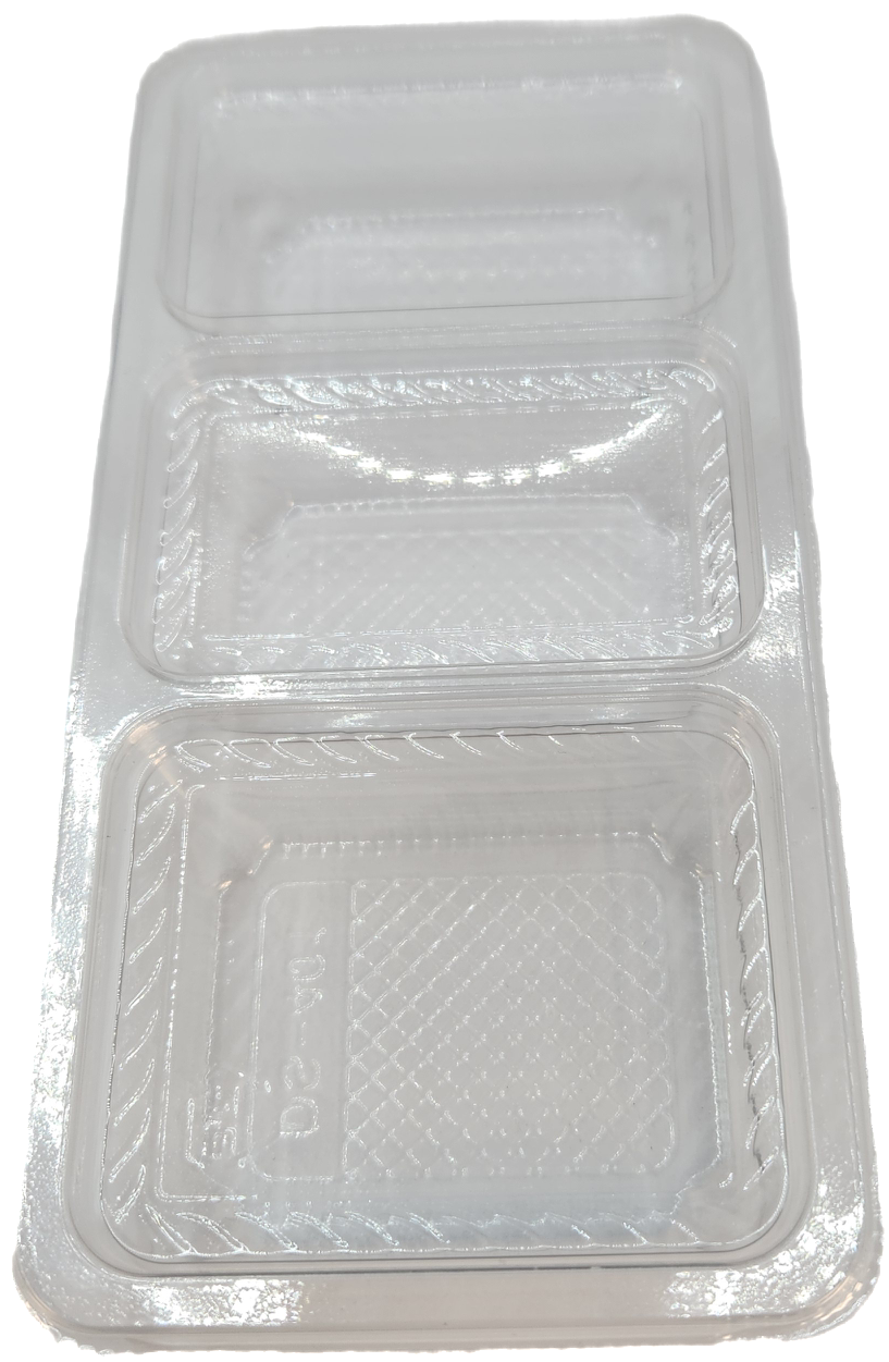 DS-401 3 COMPARTMENT CLEAR CONTAINER SET 600CT (SKU #60310)