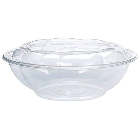 64OZ CLEAR SALAD ROSE BOWL W/ LID 100CT (SKU #60389)