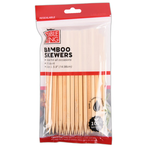 TK #158874 BAMBOO SKEWER 5.9" 50CT IN ZIP BAG (SKU #13379)