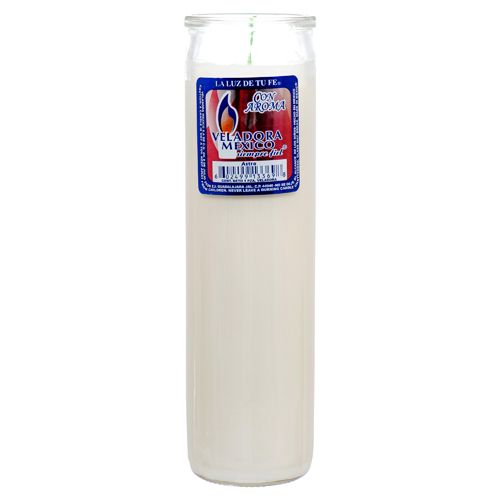 VELADORA MEX CANDLE PLAIN WHITE (SKU #11837)