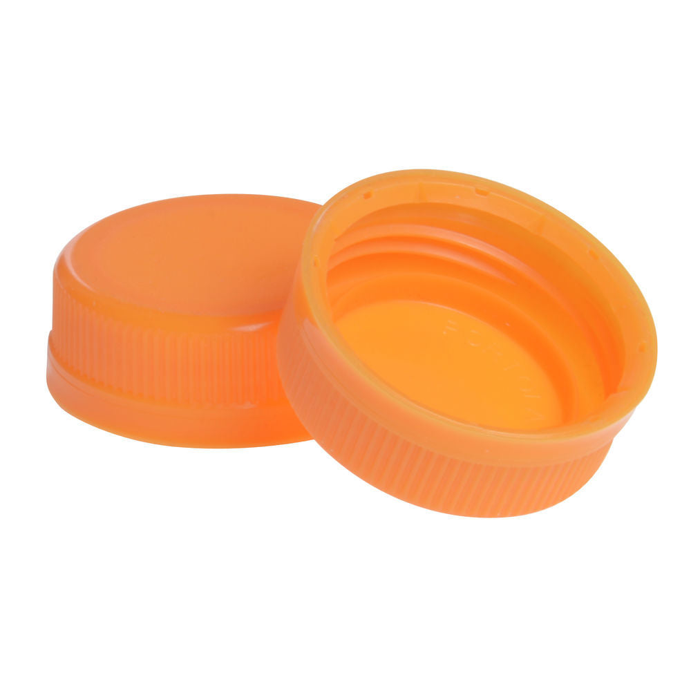 *125CT* ORANGE CAP FOR CLEAR PET JUICE BOTTLE (SKU #70573)