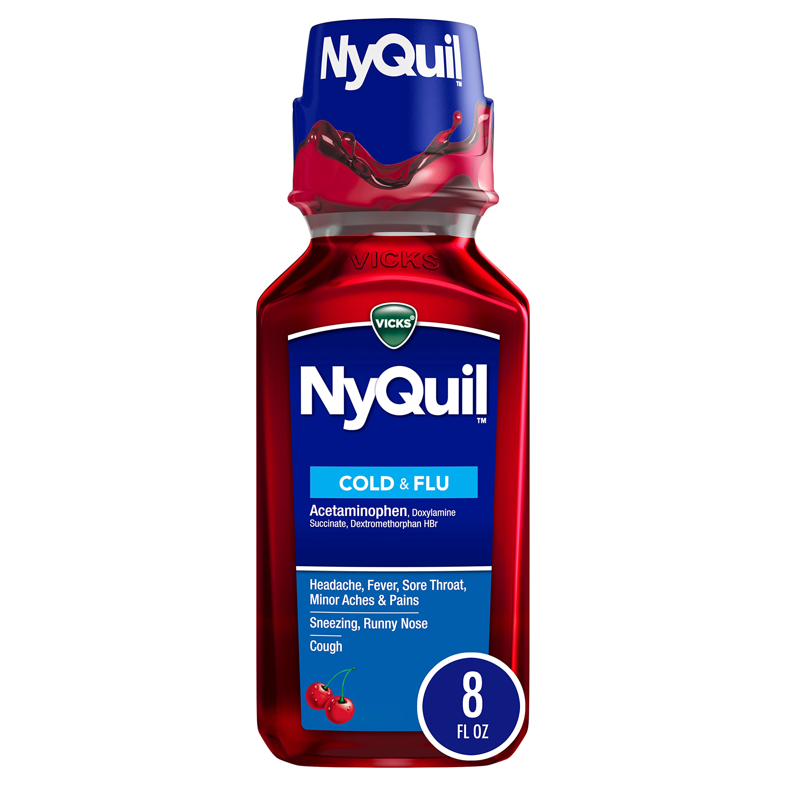 VICKS  NYQUIL COLD & FLU CHERRY 8oz (SKU #60061)