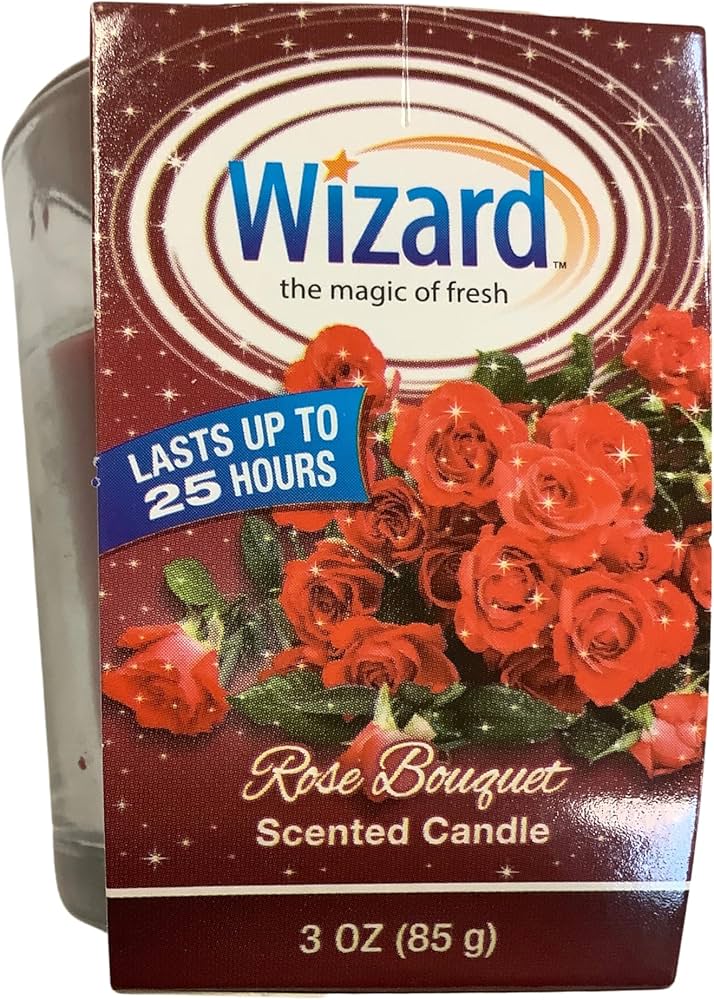 WIZARD SCENTED CANDLE 3oz/ROSE BOUQUET (SKU #61009)