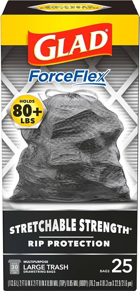 GLAD #70359 TRASH 30G-25CT FORCEFLEX BLACK (SKU #11649)