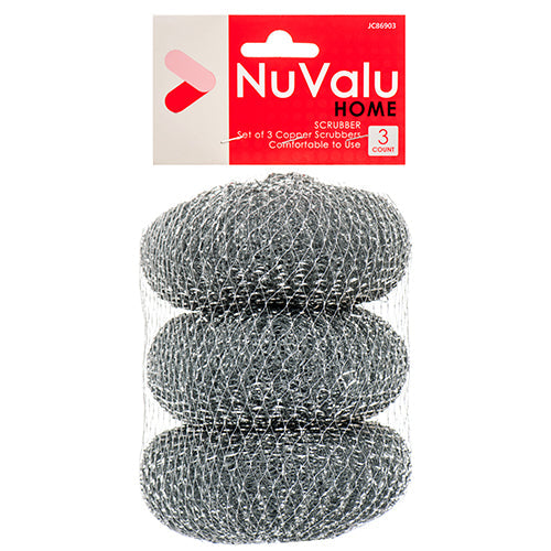 NUVALU #86903 SCOURERS SILVER ROUND 3PK  (SKU #10002)