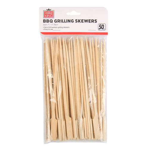 TK #89917 BAMBOO SKEWER 7" 50CT W/GRIP (SKU #62238)