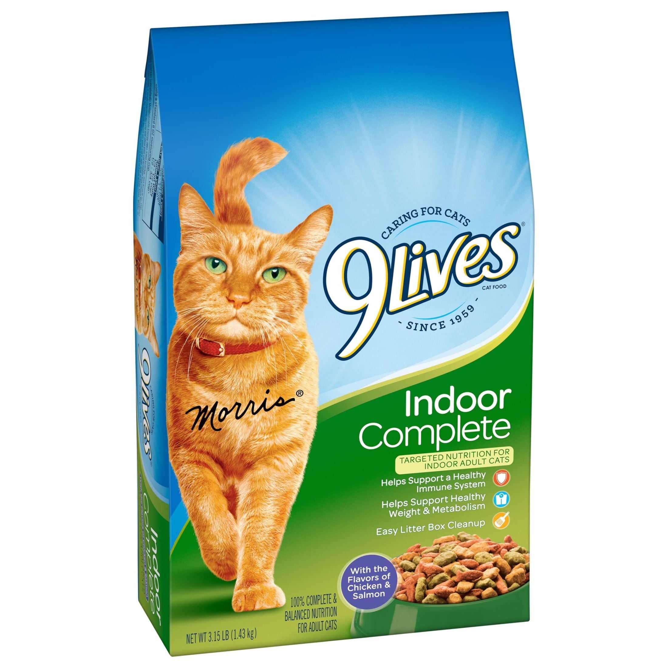 9 LIVES 3.15LB INDOOR COMPLETE DRY CAT FOOD (SKU #85461)