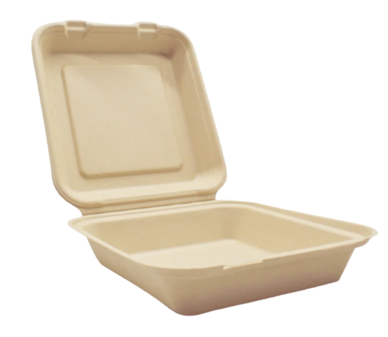 #HC99W WHITE SUGARCANE HINGED CONTAINER 9X9X3 200CT (SKU #60496)