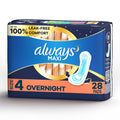 ALWAYS PADS #77157 28ct MAXI OVERNIGHT SIZE 4 (SKU #62221)