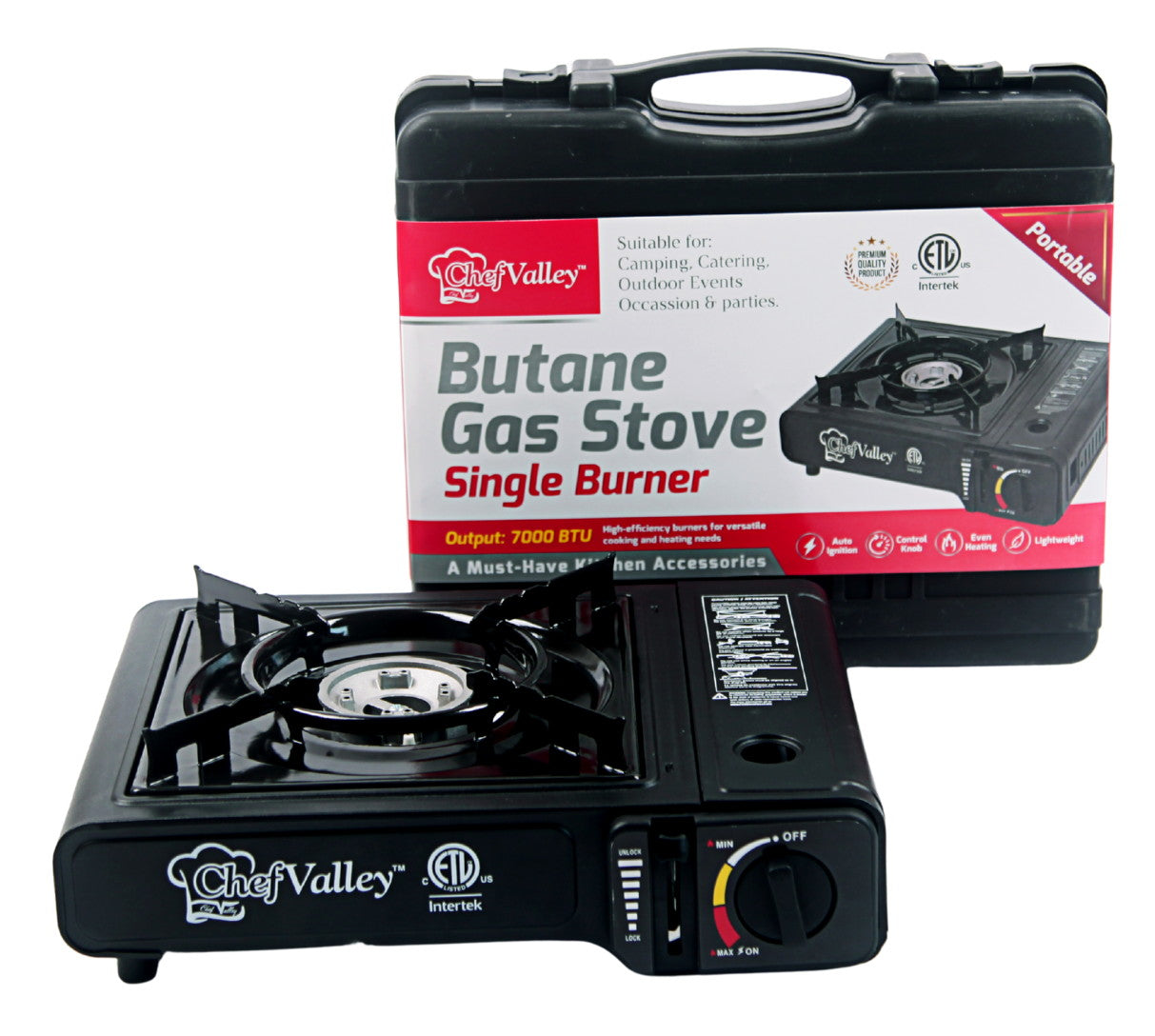 SINGLE BURNER PORTABLE GAS STOVE #CH50001 (SKU #61200)