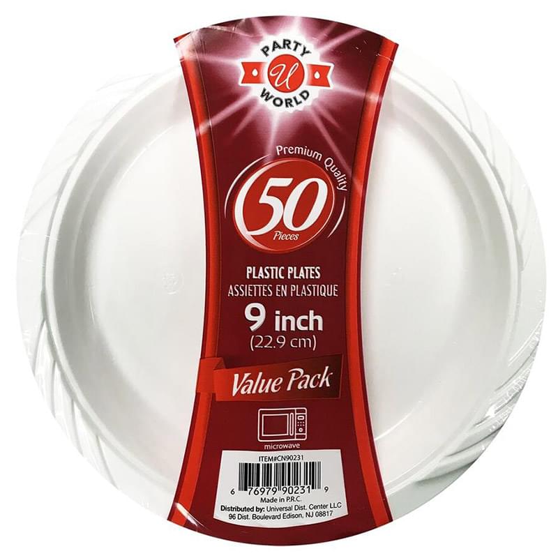 PLASTIC MICROWAVE 9" PLATE-50ct (SKU #62341)