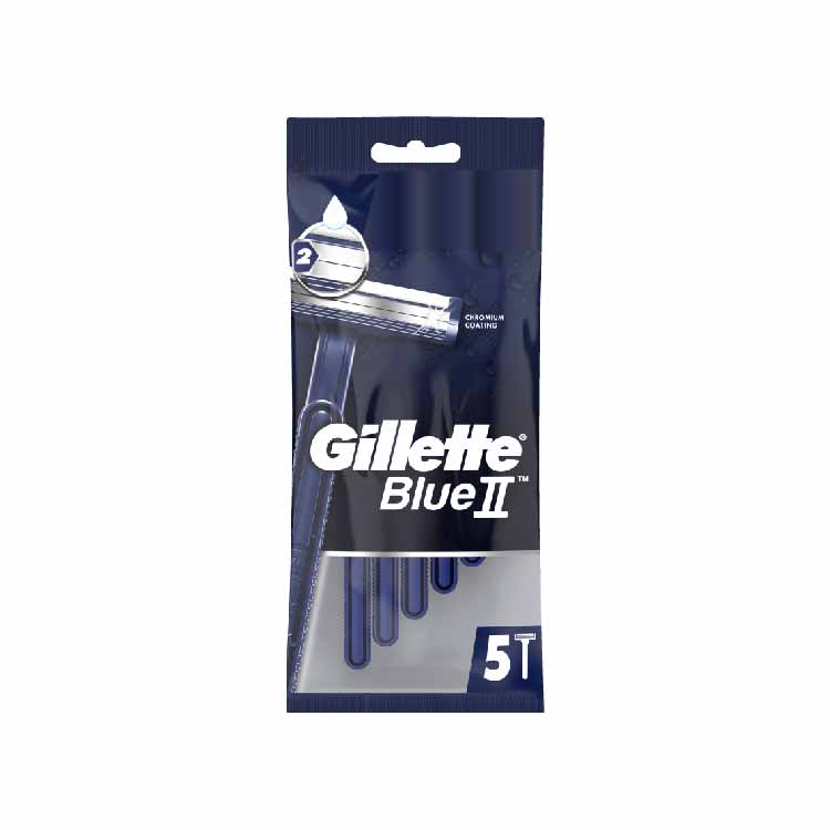 GILLETTE BLUE II 5CT CHROMIUM COATING (SKU #13509)
