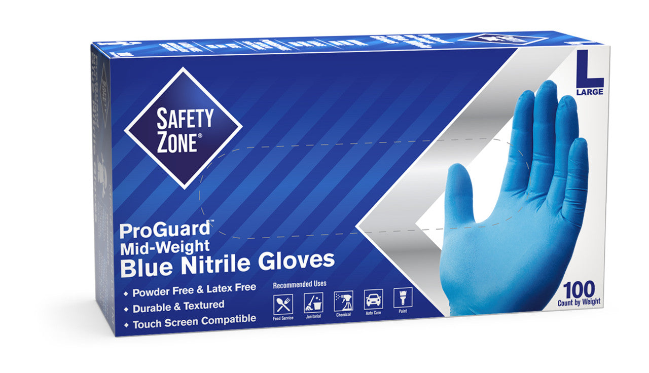 #INDBLN4LG BLUE NITRILE EXAM GLOVE LARGE (10/100ct) (SKU #60724)