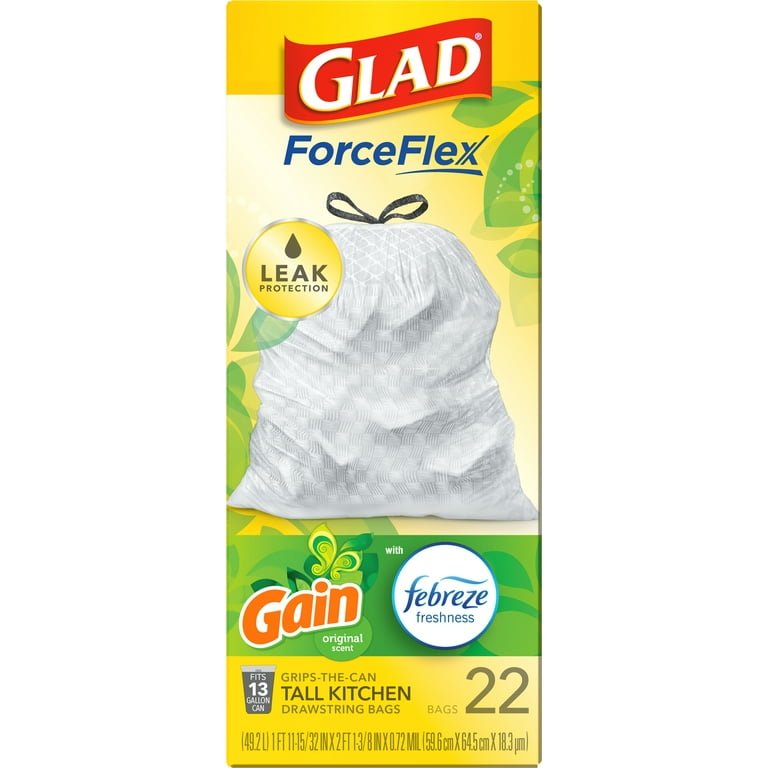GLAD 22313 FORCEFLEX 13GAL 22CT DRAWSTRING GAIN ORIGINAL (SKU 12213) - Fraterra Home powered by KB Logistics & Distribution LLC