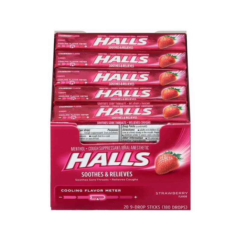 HALLS COUGH DROPS 20CT STRAWBERRY(SKU #60568)
