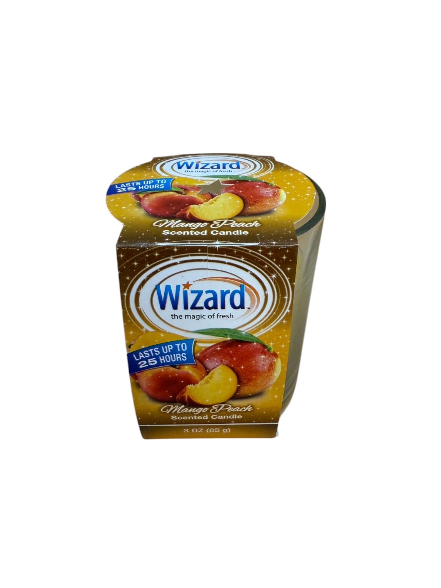 WIZARD SCENTED CANDLE 3oz/MANGO PEACH. (SKU #80444)