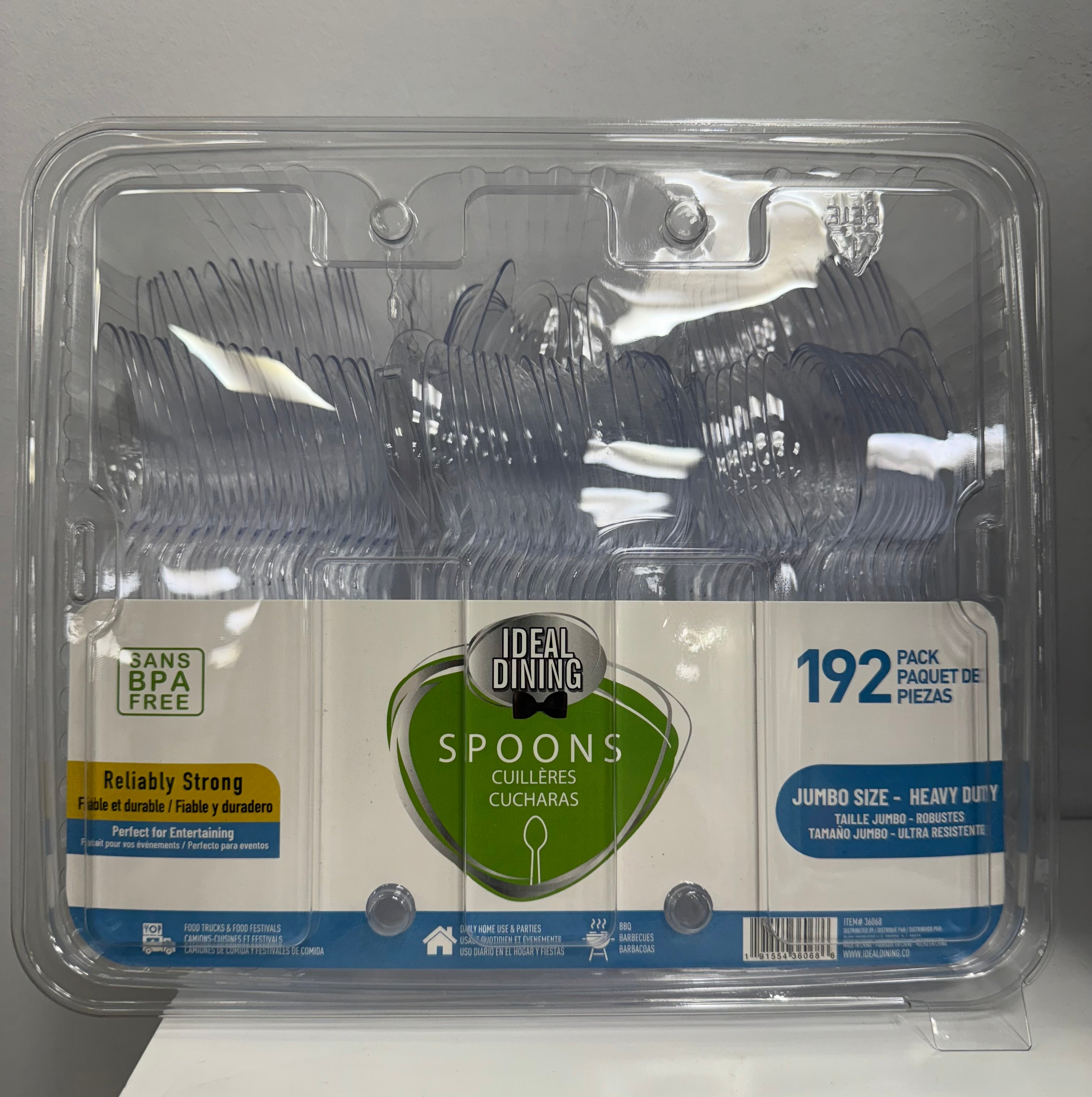 IDEAL JUMBO CLEAR SPOON 192 PK HD#36067 (SKU #80206)
