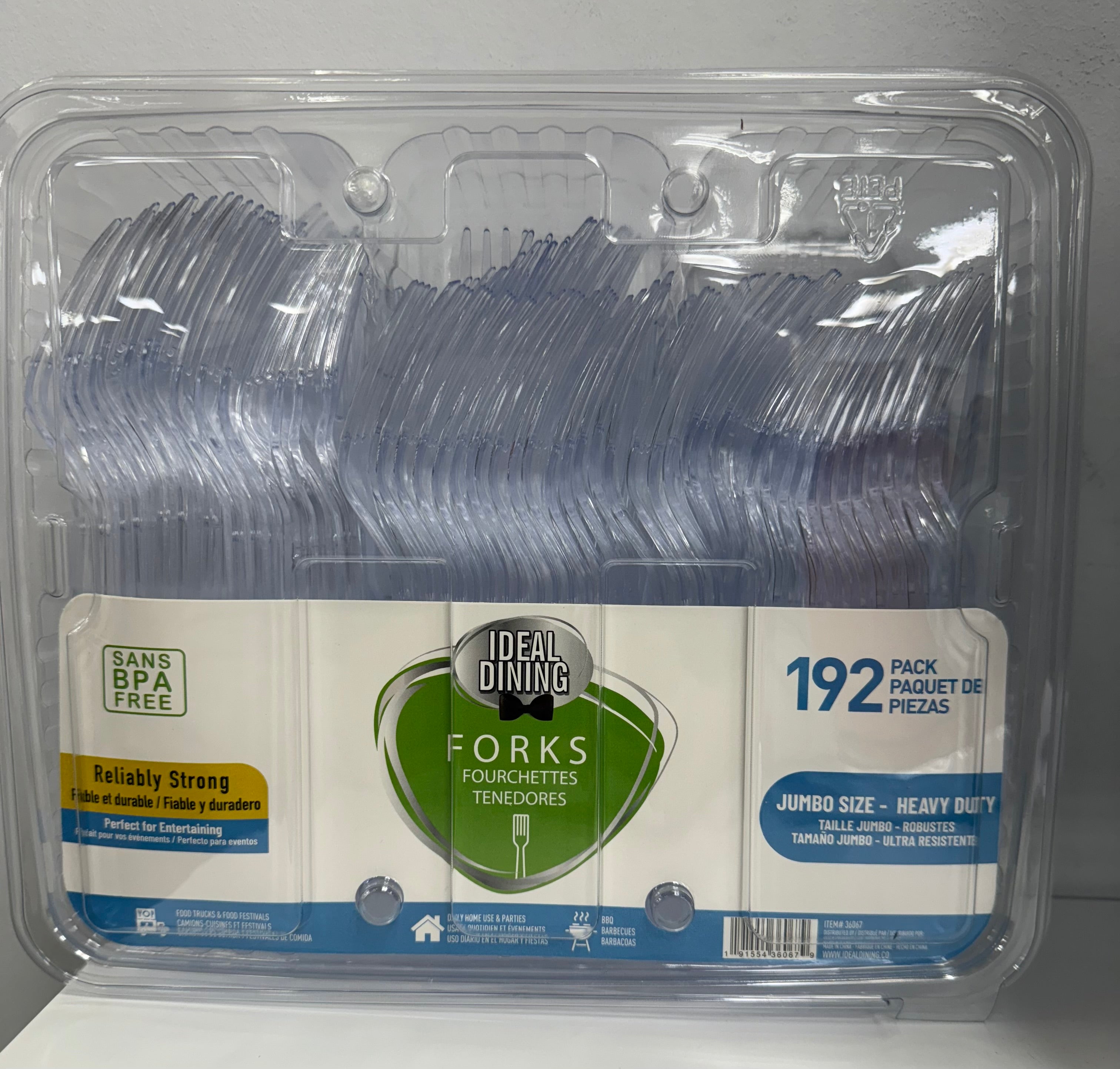 IDEAL JUMBO CLEAR  FORK 192 PK HD #36068 (SKU #80207)