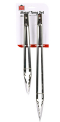 TK #89615 BBQ TONG 2PC METAL W/HOLDER(SKU #10044)
