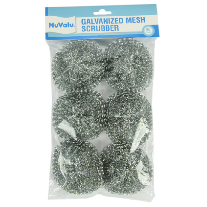 NUVALU #86891 SCRUBBER 6PC MESH GALVANIZED (SKU #11469)