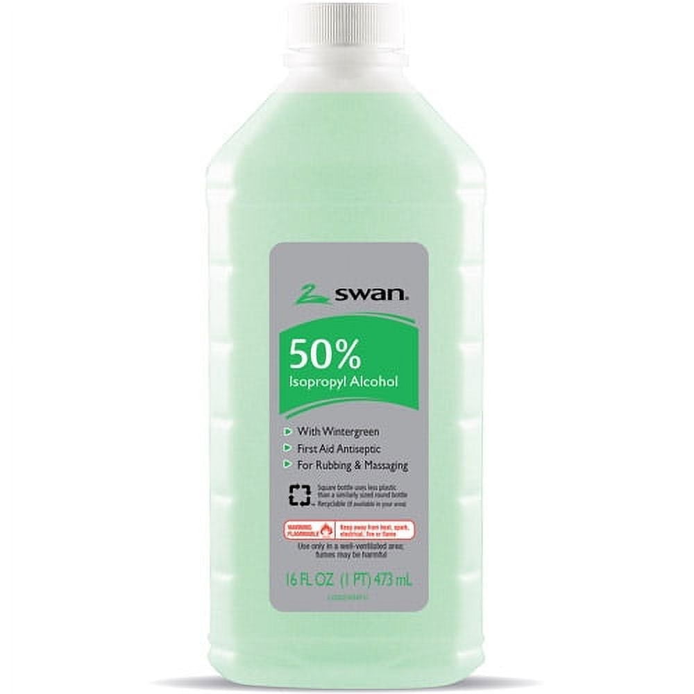 SWAN GREEN RUBBING ALCOHOL 50%-16oz. (SKU #82005)
