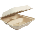#HC88W WHITE SUGARCANE HINGED CONTAINER 8X8X3 200CT (SKU #60421)