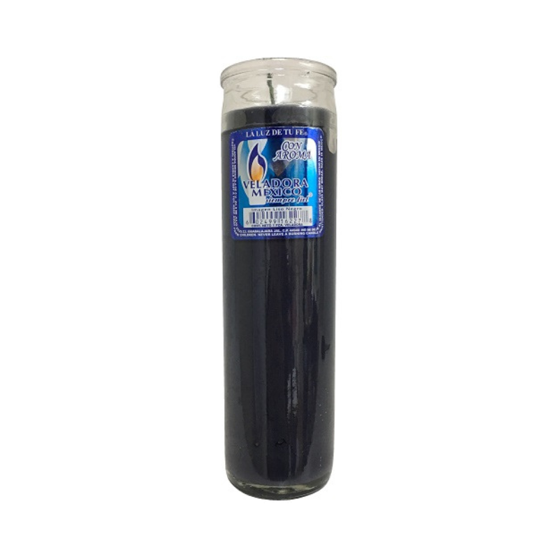 VELADORA MEX CANDLE PLAIN BLACK (SKU #10897)