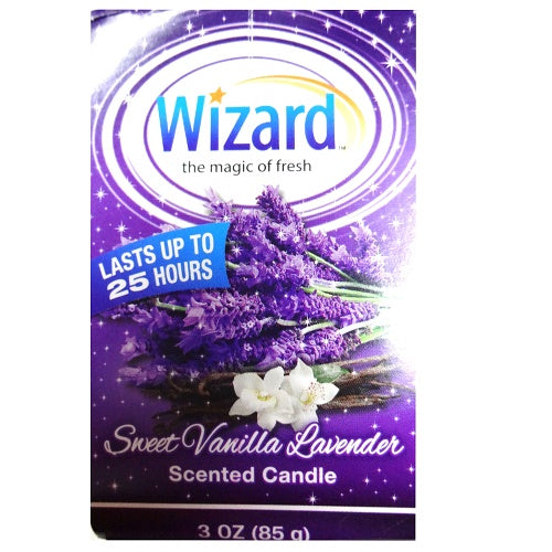 WIZARD SCENTED CANDLE 3oz/SWEET VANILLA LAVENDER. (SKU #80437)